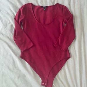 Forever 21 burgundy 3/4 sleeve body suit